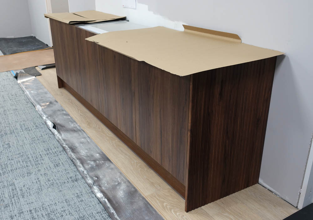 The walnut member's bar takes shape - love the fluted ends