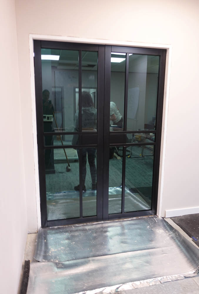 The doors to the lounge from the changing area