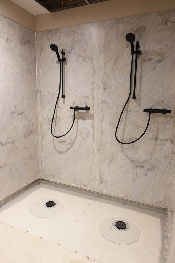 The showers are also in - well done Angus and Josh