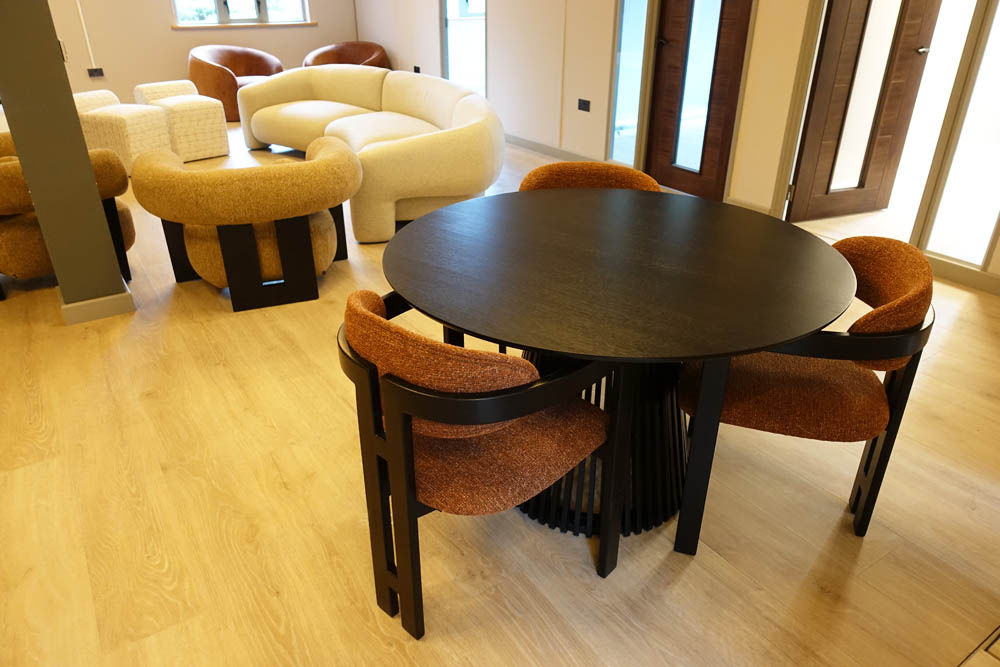 The dining table and chairs for those who want a table upon which to work or write (memoirs and the like)