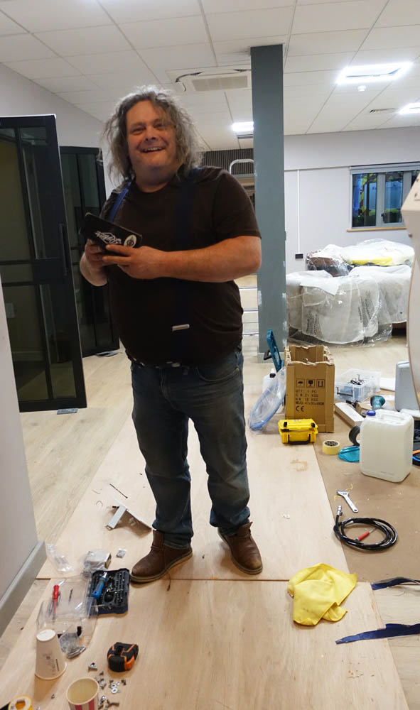 Mark just took a photo of me, so I reciprocated - Oh er missus!