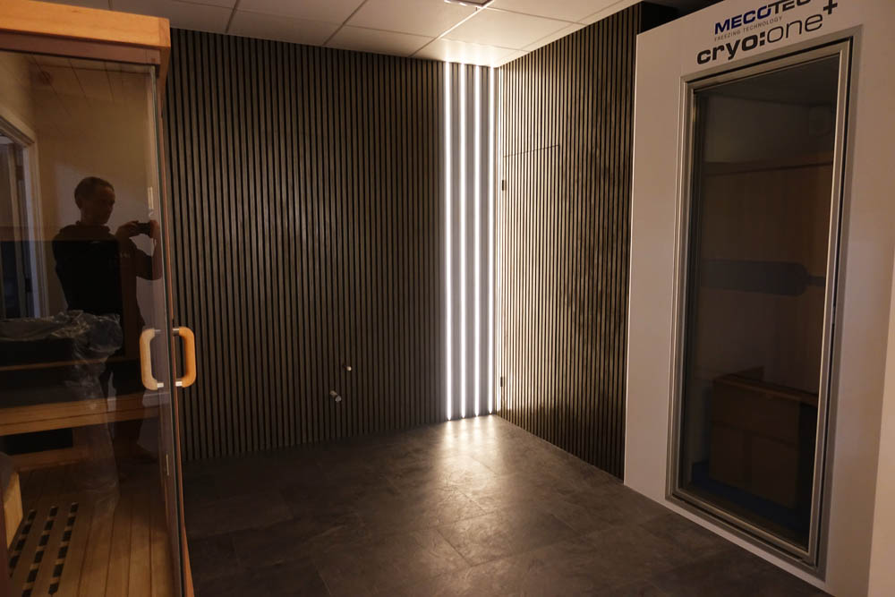 The acoustic panels and LEDs illuminating Tom Tiddler's Land