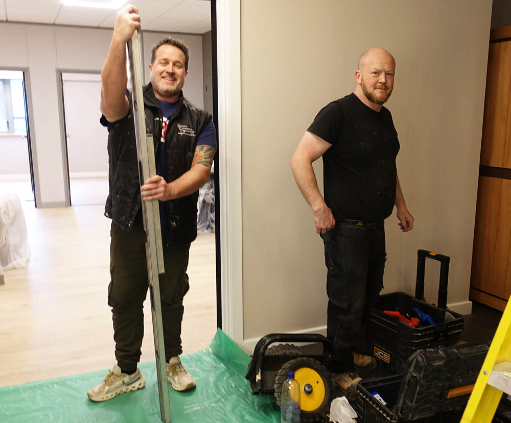 Ben and Tom installing on behalf of Cubicle Systems
