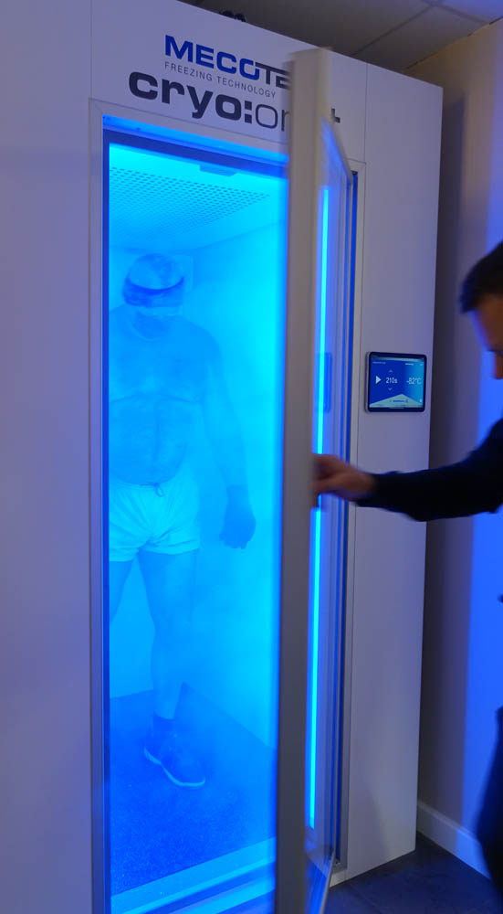 Neil was first in - actually, he's just emerging from 3 mins 30 secs at -90 Celsius with the fan set on high - what a beast!