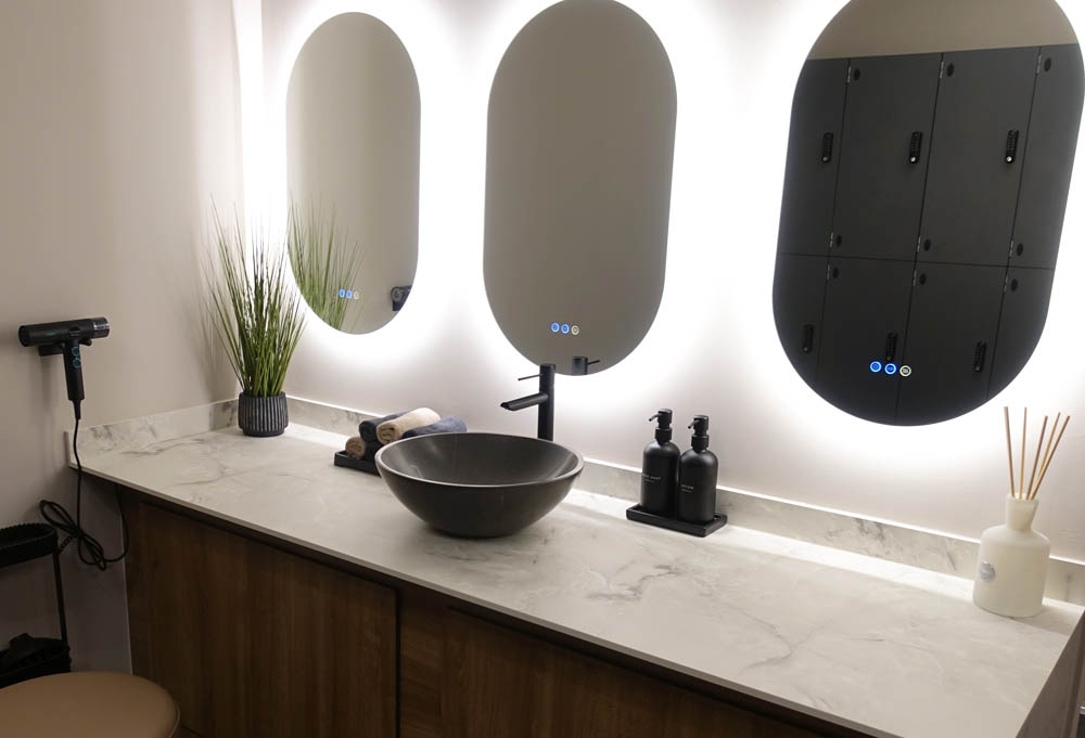 The vanity area
