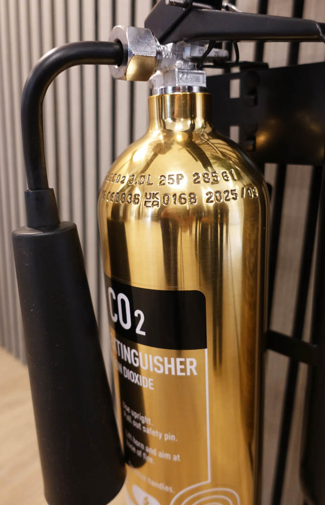 Our fabulous gold C02 fire extinguishers